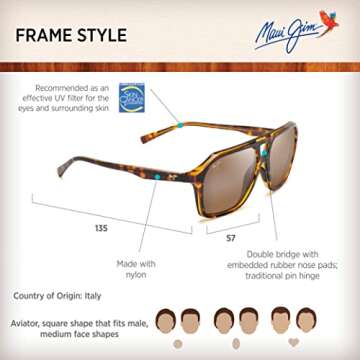 Maui Jim Men's Polarized Aviator Sunglasses for Excellent Clarity