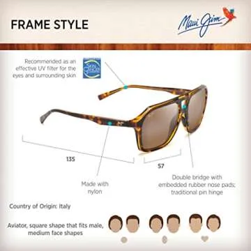 Maui Jim Men's Polarized Aviator Sunglasses for Excellent Clarity