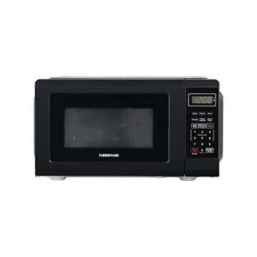 Farberware Compact Countertop Microwave Oven 0.7 Cu. Ft. 700-Watt with LED Lighting, Child Lock, Eas...