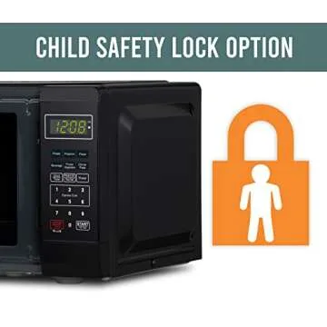 Farberware Compact Countertop Microwave Oven 0.7 Cu. Ft. 700-Watt with LED Lighting, Child Lock, Easy Clean Grey Interior, Retro Black