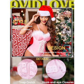 Avidlove Pink Lace Bodysuit Teddy Lingerie for Women