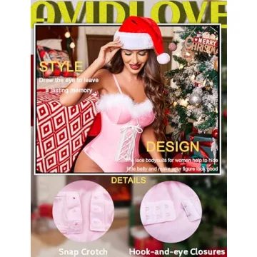 Avidlove Pink Lace Bodysuit Teddy Lingerie for Women