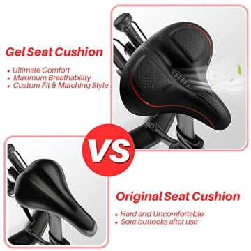 Oversized Bike Seat for Peloton Bike & Bike+, Wide Bicycle Saddle Replacement Seats Compatible with Peloton Bikes, Exercise or Road Bikes, Seat Cushion for Men & Women, Accessories for Peloton