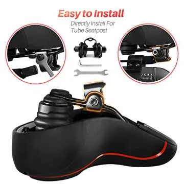 Oversized Bike Seat for Peloton Bike & Bike+, Wide Bicycle Saddle Replacement Seats Compatible with Peloton Bikes, Exercise or Road Bikes, Seat Cushion for Men & Women, Accessories for Peloton