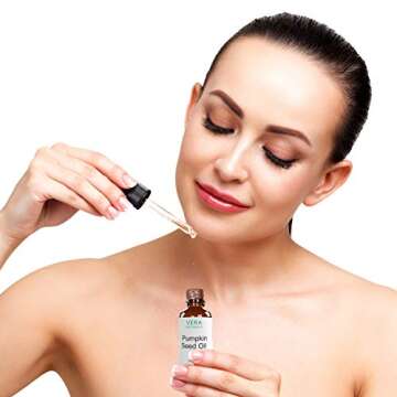 Vera Botanics PUMPKIN SEED OIL 100% Pure & Natural, Unrefined, Cold-Pressed For Face, Dry Skin, Nails, Lips, Body & Hair - Reduce Hair Breakage, Even Out Skin Tone, Therapeutic Massage