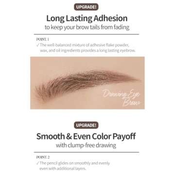 ETUDE Drawing Eye Brow - Long-Lasting Pencil for Natural Look