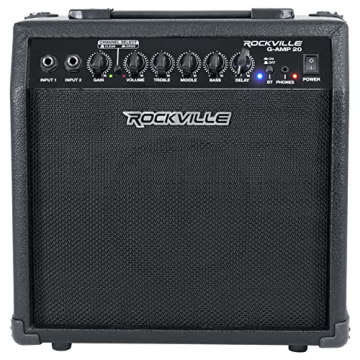 Rockville G-AMP 20W Guitar Amp Bluetooth Delay Dual Input