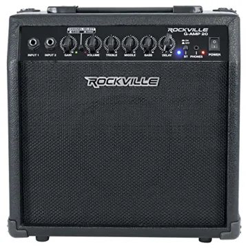 Rockville G-AMP 20W Guitar Amp Bluetooth Delay Dual Input