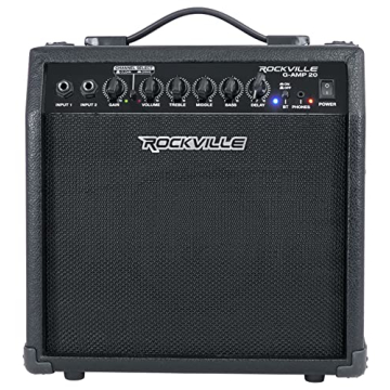 Rockville G-AMP 20W Guitar Amp Bluetooth Delay Dual Input