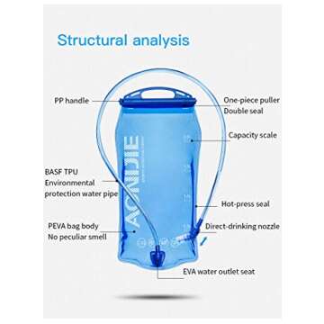 AONIJIE Leakproof Water Reservoir - Versatile Hydration Bladder for Active Lifestyle (1L to 3L)