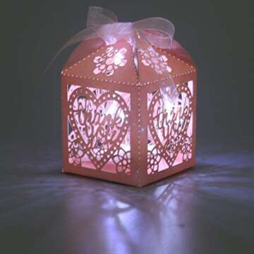 COTOPHER Laser Cut Boxes 100pcs Thank You Gift Boxes Wedding Party Favor Boxes Lace Candy Boxes for ...