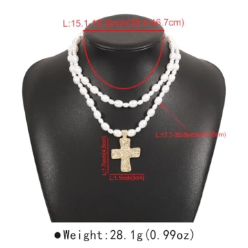 BEARJIA Chunky Gold Cross Necklace for Bold Style