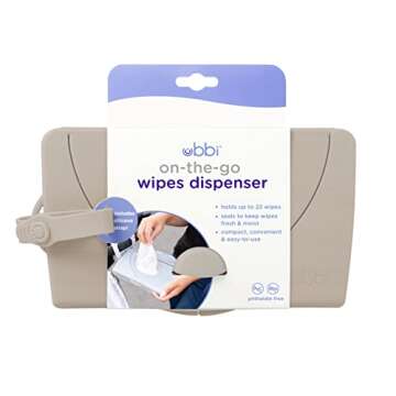 Ubbi Portable Wipes Dispenser with Dual Pacifier Holder