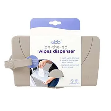 Ubbi Portable Wipes Dispenser with Dual Pacifier Holder