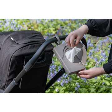 Ubbi Portable Wipes Dispenser with Dual Pacifier Holder