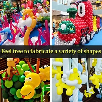 100Pcs Clear Long Latex Balloons for Kids Parties Art