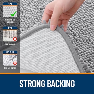 OLANLY Chenille Bath Rugs - Extra Soft & Absorbent