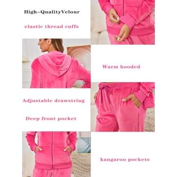 Aitmoask Women's Velour Track Suits for Comfort and Style