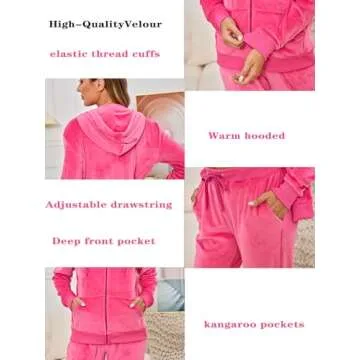 Aitmoask Women's Velour Track Suits for Comfort and Style
