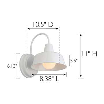 Design House Mason 1-Light Indoor/Outdoor Wall Light with Metal Shade, Dimmable, Wet Rated for Porch...