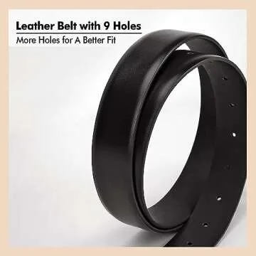 WHIPPY Women's Leather Belts for Jeans Pants Fashion Ladies Belt Gold Buckle Belts for Women, Black, XL