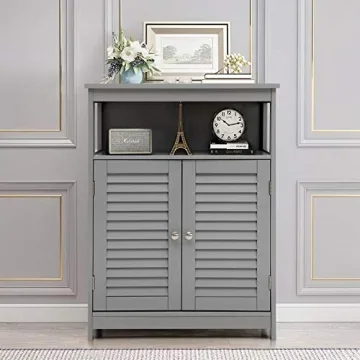 Stylish Tangkula Bathroom Floor Cabinet with Storage