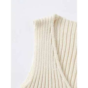 Trendy Ribbed Knit Crop Tank Top for Women - Beige XS