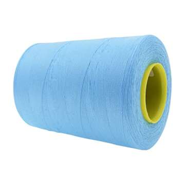 Mandala Crafts Light Blue Serger Threads - 4 Pack of 24,000 Yards Polyester Thread Cones for Sewing ...