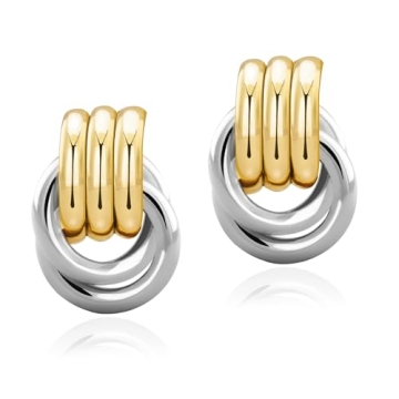 NIXMAX Chunky Gold Silver Knot Earrings - Trendy Jewelry