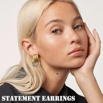 NIXMAX Chunky Gold Silver Knot Earrings - Trendy Jewelry