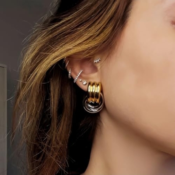 NIXMAX Chunky Gold Silver Knot Earrings - Trendy Jewelry