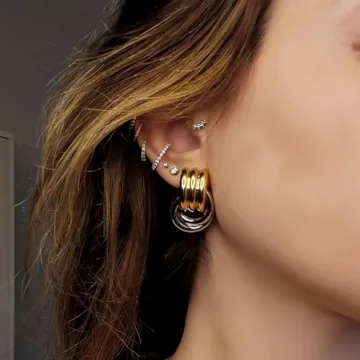 NIXMAX Chunky Gold Silver Knot Earrings - Trendy Jewelry