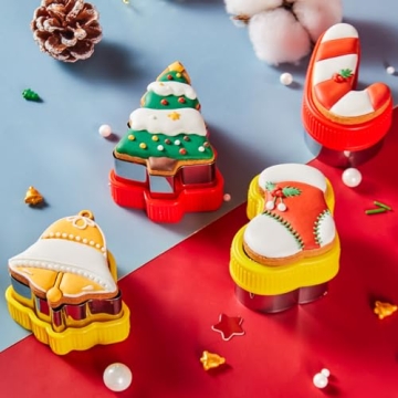 ETERSION Christmas Cookie Cutters Stainless Steel with Grips