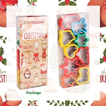 ETERSION Christmas Cookie Cutters Stainless Steel with Grips