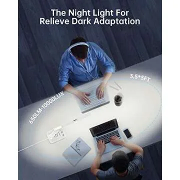 LED Desk Lamp with Wireless Charger - 24W Desk Lamp with USB Charging Port, LED Desk Light with Ambient Light, Study Lamp for Desk, Touch Control Office Light, Desk Lamp for College Dorm Room, White