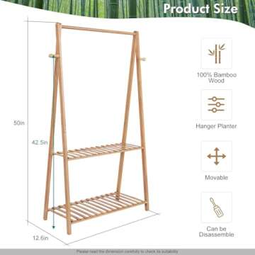 COOGOU Kids Clothing Rack for Hanging Clothes,Small Clothes Racks Wooden Dress Up Storage Costume Ra...