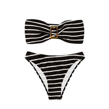 Stylish GORGLITTER Striped Bikini Set for Trendy Women