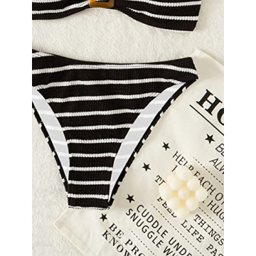Stylish GORGLITTER Striped Bikini Set for Trendy Women