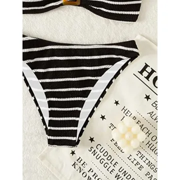 Stylish GORGLITTER Striped Bikini Set for Trendy Women