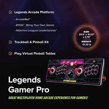 Legends Gamer Pro Arcade Game Machine for Retro Gaming Fun