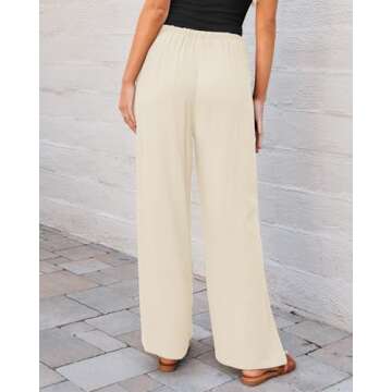 GRAPENT High Rise Pants for Women Beige Wide Leg Pants for Women Bell Bottom Pants for Women Loose L...