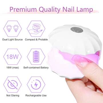 Saviland Mini Nail Lamp - 18W Portable U V LED Lamp for Gel Nails, Mini Gel Nail Lamp U V Light for ...