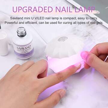 Saviland Mini Nail Lamp - 18W Portable U V LED Lamp for Gel Nails, Mini Gel Nail Lamp U V Light for Nails, Professional Quick-Dry USB Nail Dryer Manicure Curing Lamp for Gel Nail Art Home DIY