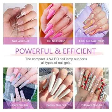 Saviland Mini Nail Lamp - 18W Portable U V LED Lamp for Gel Nails, Mini Gel Nail Lamp U V Light for Nails, Professional Quick-Dry USB Nail Dryer Manicure Curing Lamp for Gel Nail Art Home DIY