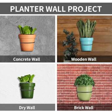 Neiteli 6 Pack Wall Plant Holder for Indoor & Outdoor Use