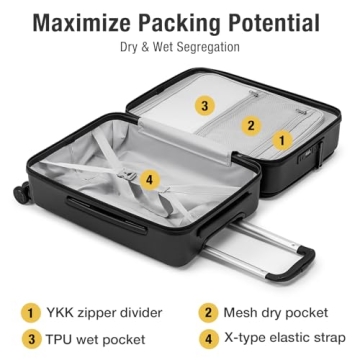 KYME Hardside Carry-On Luggage with Laptop Compartment