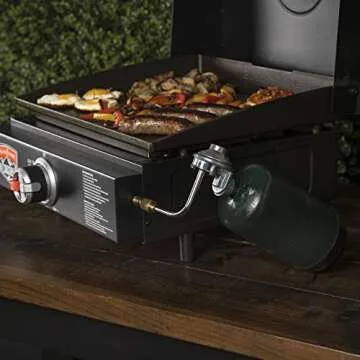 17 Inch Blackstone Griddle with Lid, Nonstick Tabletop Gas Griddle Outdoor with Blackstone Seasoning & Conditioner and Blackstone Gloves Included