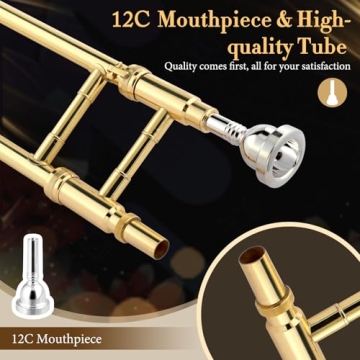 Ktaxon B Flat Tenor Trombone for Beginners - Complete Package