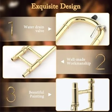 Ktaxon B Flat Tenor Trombone for Beginners - Complete Package