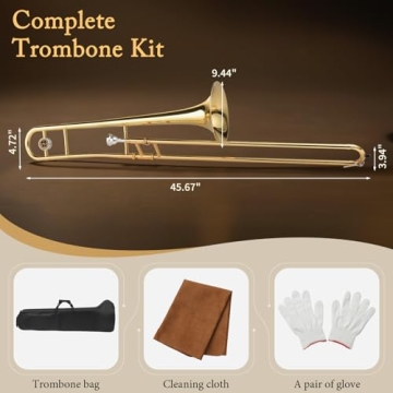 Ktaxon B Flat Tenor Trombone for Beginners - Complete Package